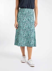 Weird Fish Romaro Printed Jersey Midi Skirt