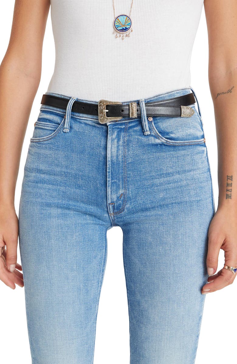 MOTHER The Dazzler High Waist Fray Ankle Straight Leg Jeans, Alternate, color, 