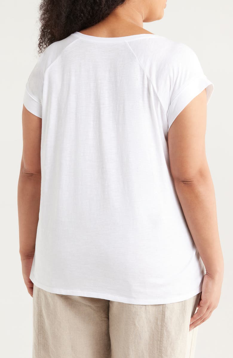 Eileen Fisher Raglan Short Sleeve Organic Cotton Jersey Top, Alternate, color,