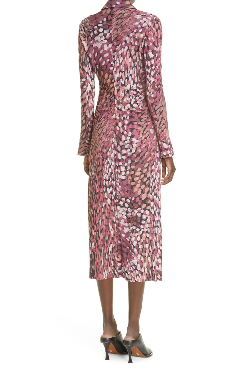 Altuzarra Claudia Dot Print Button Front Midi Dress, Alternate, color,