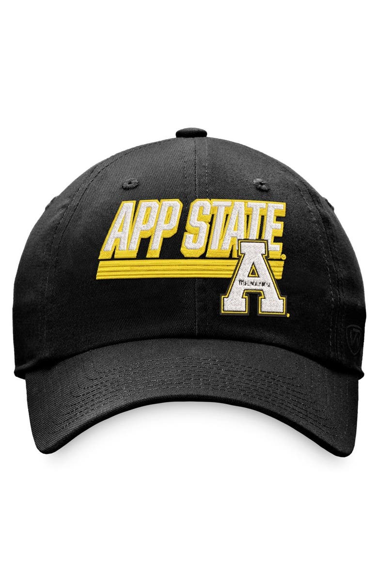TOP OF THE WORLD Men's Top of the World Black Appalachian State Mountaineers Slice Adjustable Hat, Alternate, color,