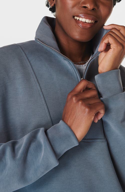 Sweaty Betty Half Zip Fleece Pullover In Subdued Blue
