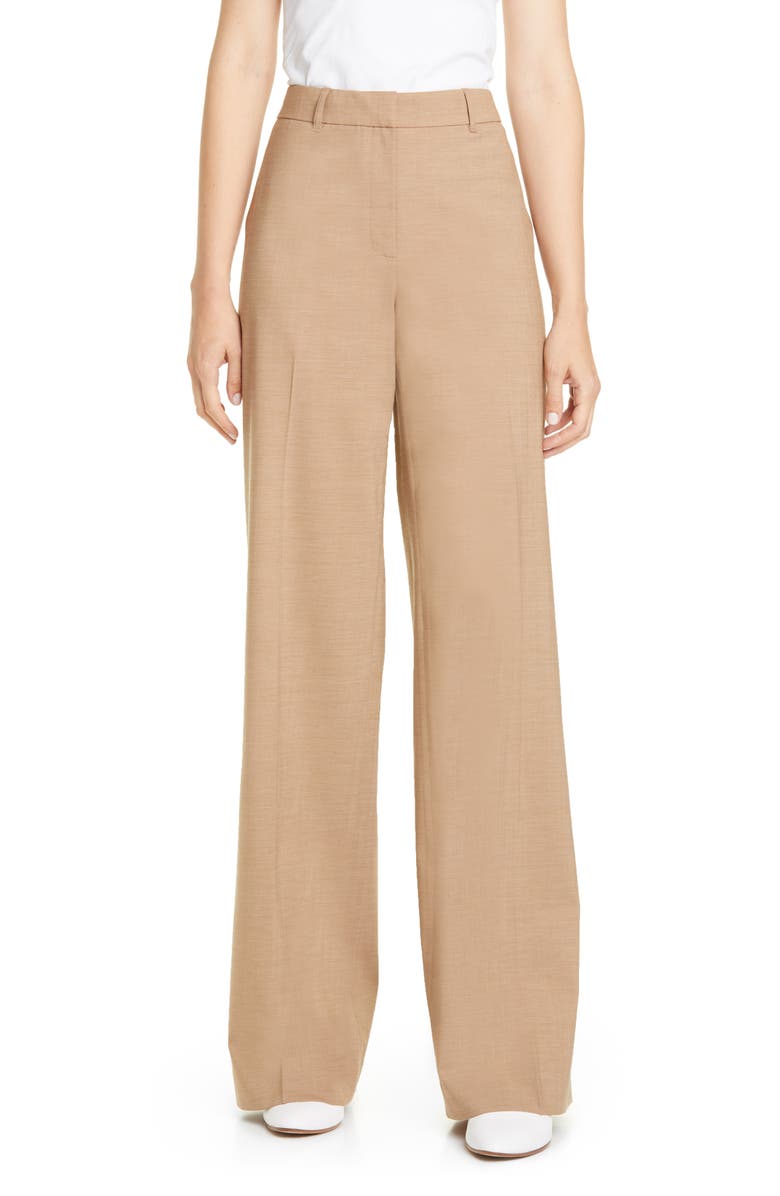 Lafayette 148 New York Dalton Stretch Wool Wide Leg Pants, Main, color, 