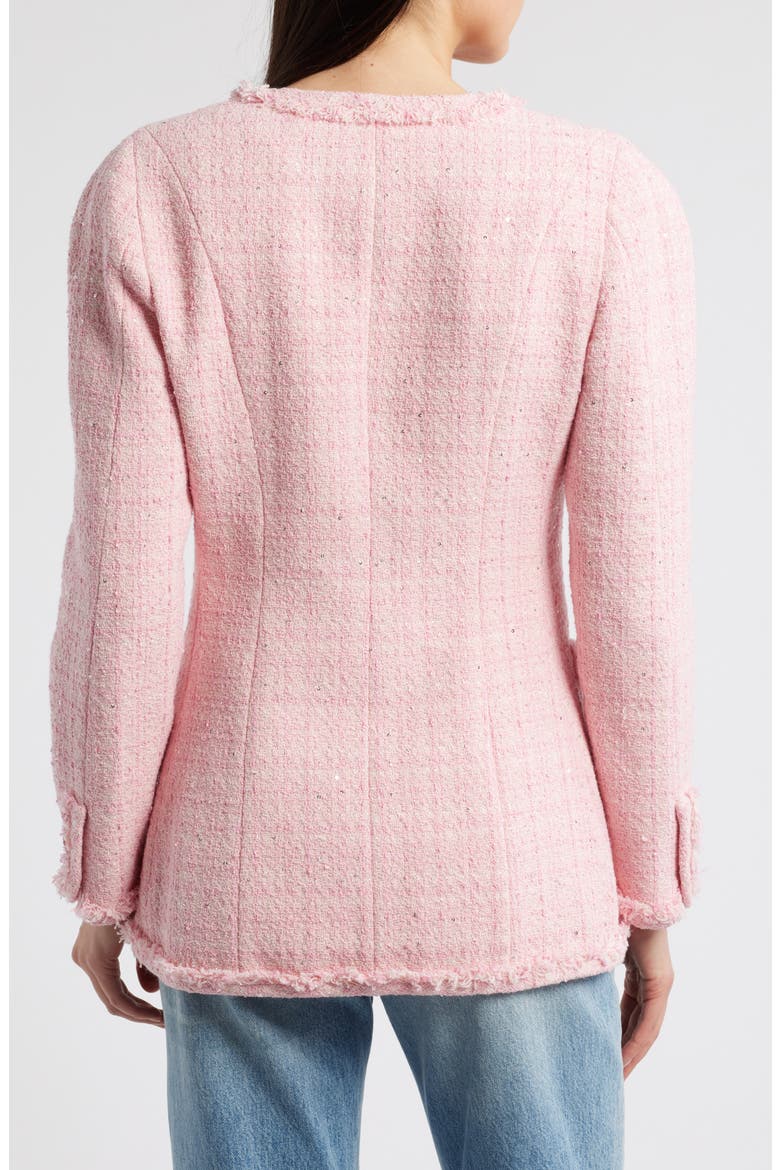 Adrina Sequin Tweed Jacket, Alternate, color, PINK SPRITZ