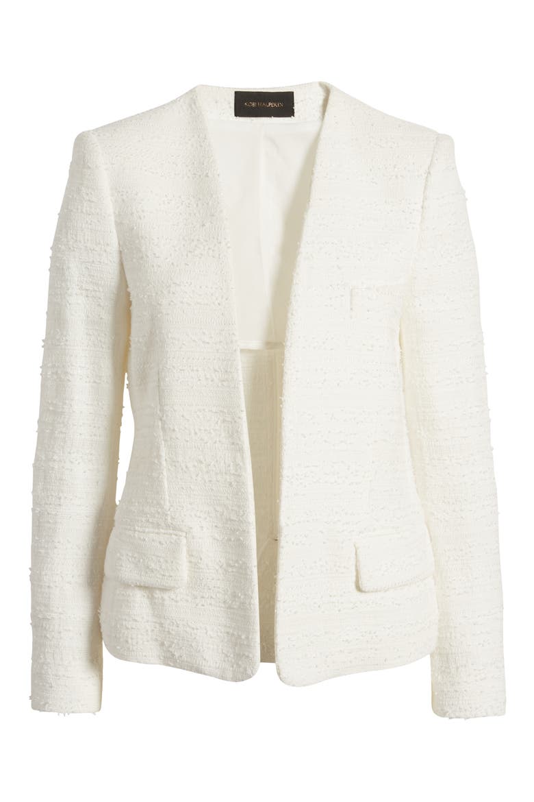 Elle Tweed Jacket, Alternate, color, WHITE