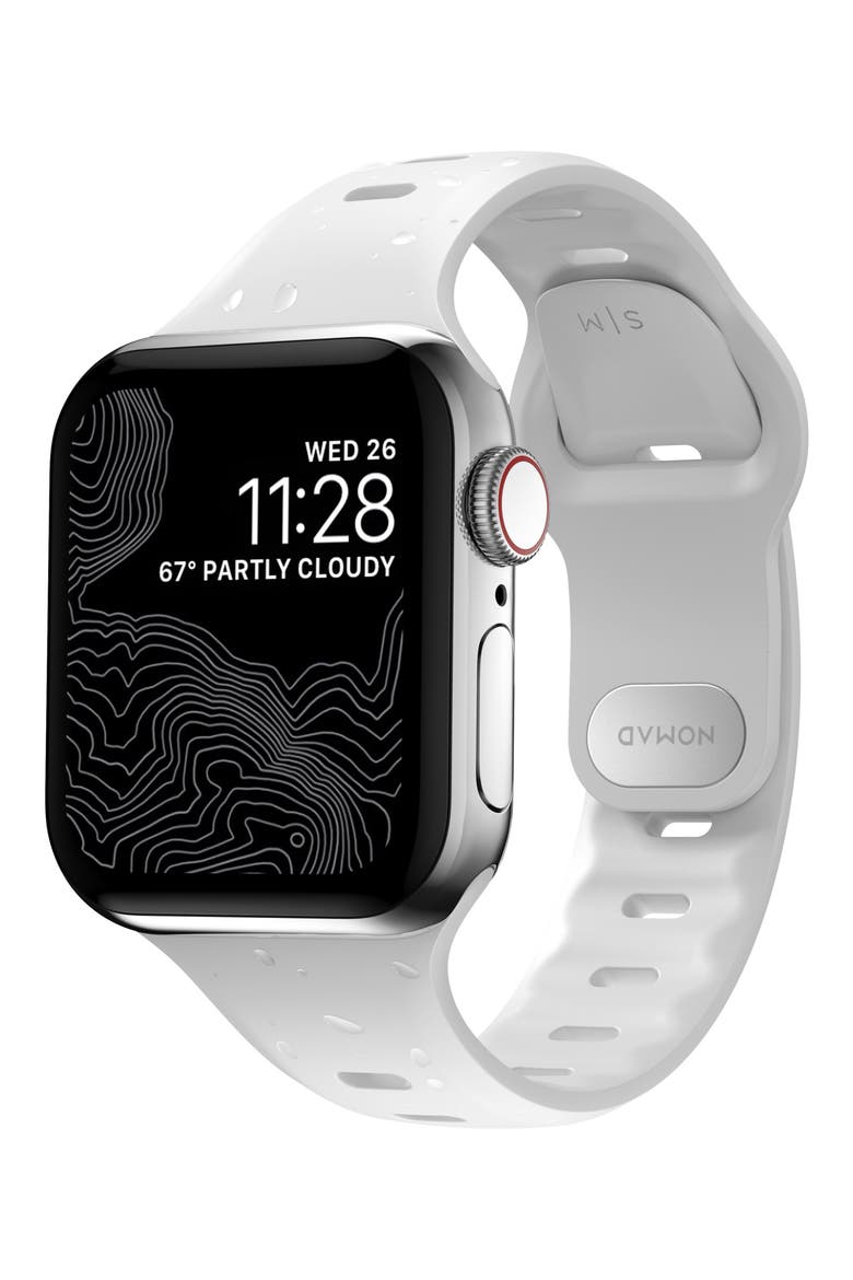 Sport Slim FKM Rubber 41mm Apple Watch® Watchband, Main, color, WHITE