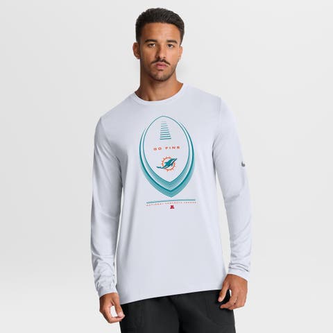 Men's Nike White Miami Dolphins Legend Icon Dri-FIT Long Sleeve T-Shirt