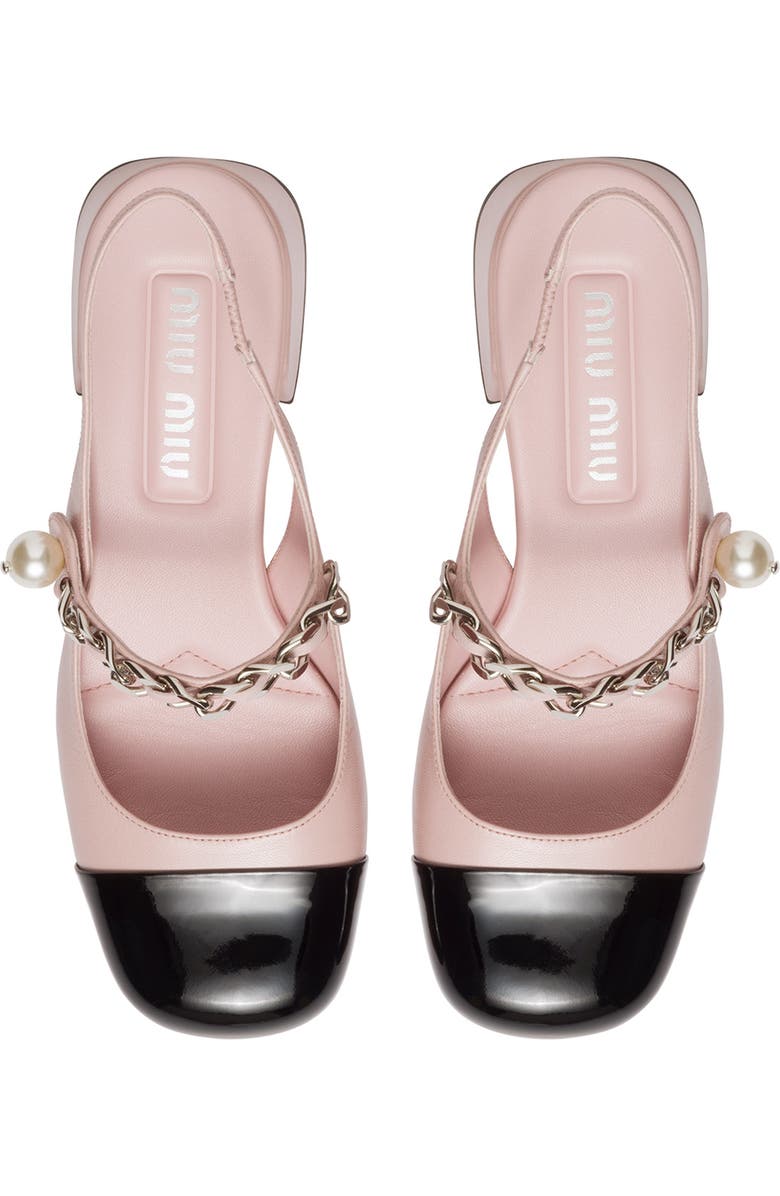 Miu Miu Mary Jane Cap Toe Slingback Pump, Alternate, color,