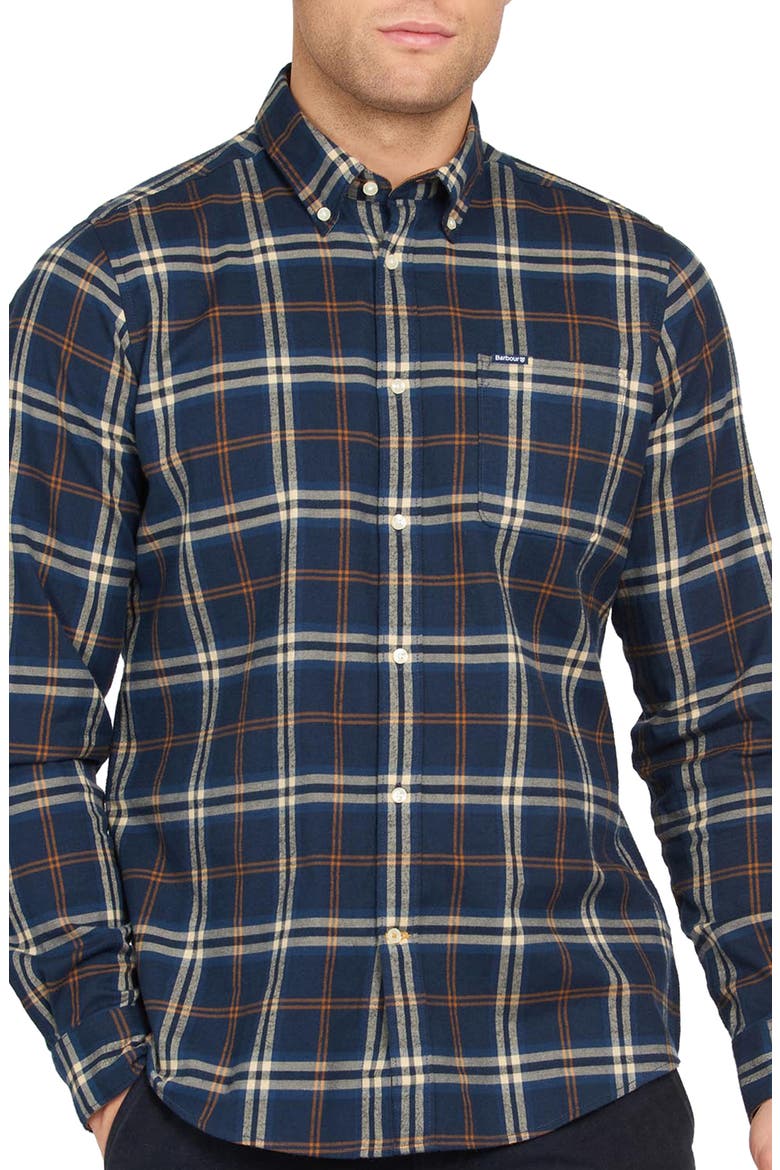 Crossfell Tailored Fit Plaid Button-Down Shirt, Main, color, BLUE