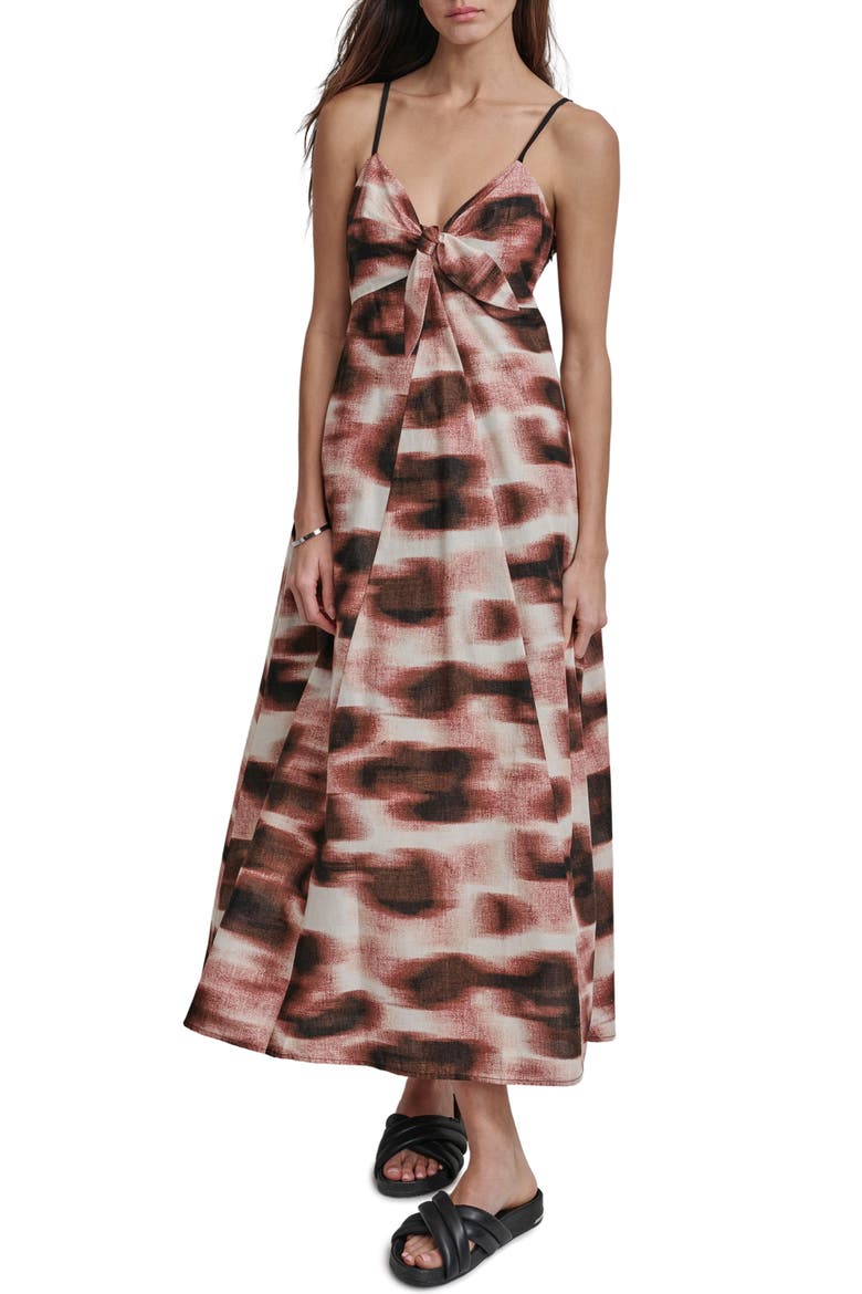 Tie Front Maxi Dress, Main, color, ABSTRACT DOT