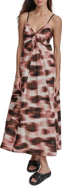 DKNY Tie Front Maxi Dress