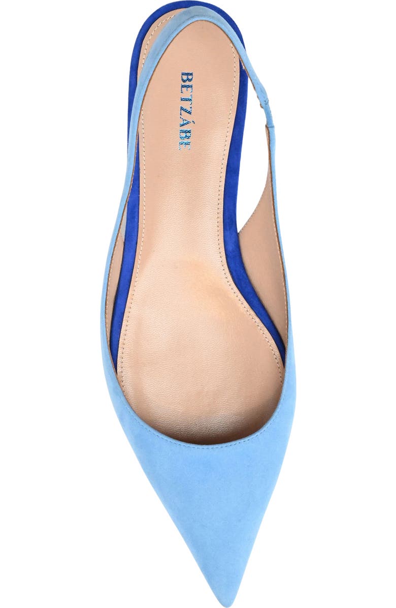 BETZÁBE Ana Pointed Toe Slingback Flat, Alternate, color, Sky Suede Blue Detail
