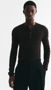H&M Slim-fit Ribbed Henley Shirt