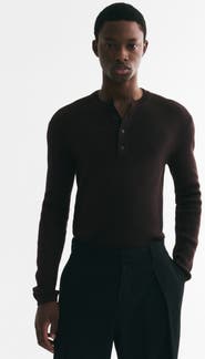 H&M Slim-fit Ribbed Henley Shirt