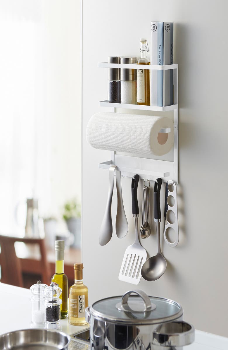 Yamazaki Magnetic Kitchen Organizer, Alternate, color, White