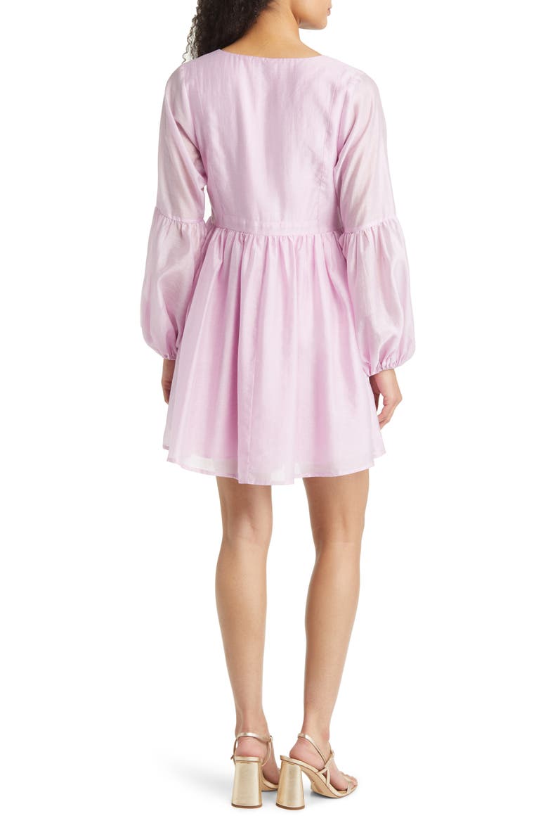 Zosia Long Sleeve Babydoll Dress, Alternate, color, LILAC