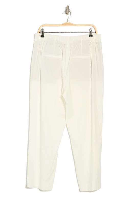 Vince Pintuck Tapered Crop Linen Blend Trousers