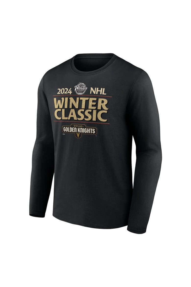 Men's Fanatics Branded Black Vegas Golden Knights 2024 NHL Winter Classic Text Driven Long Sleeve T-Shirt, Alternate, color, Black