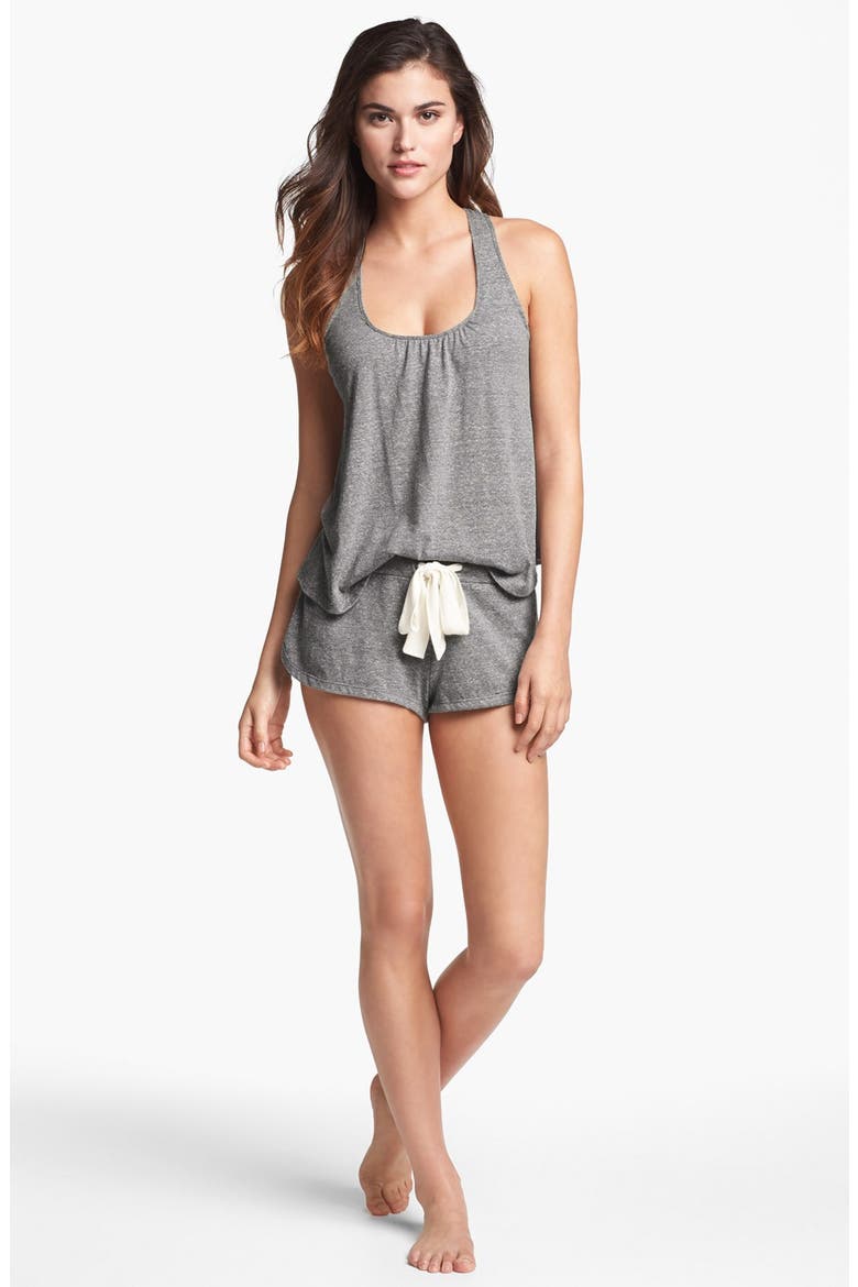 Heather Knit Shorts, Alternate, color, GREY HEATHER