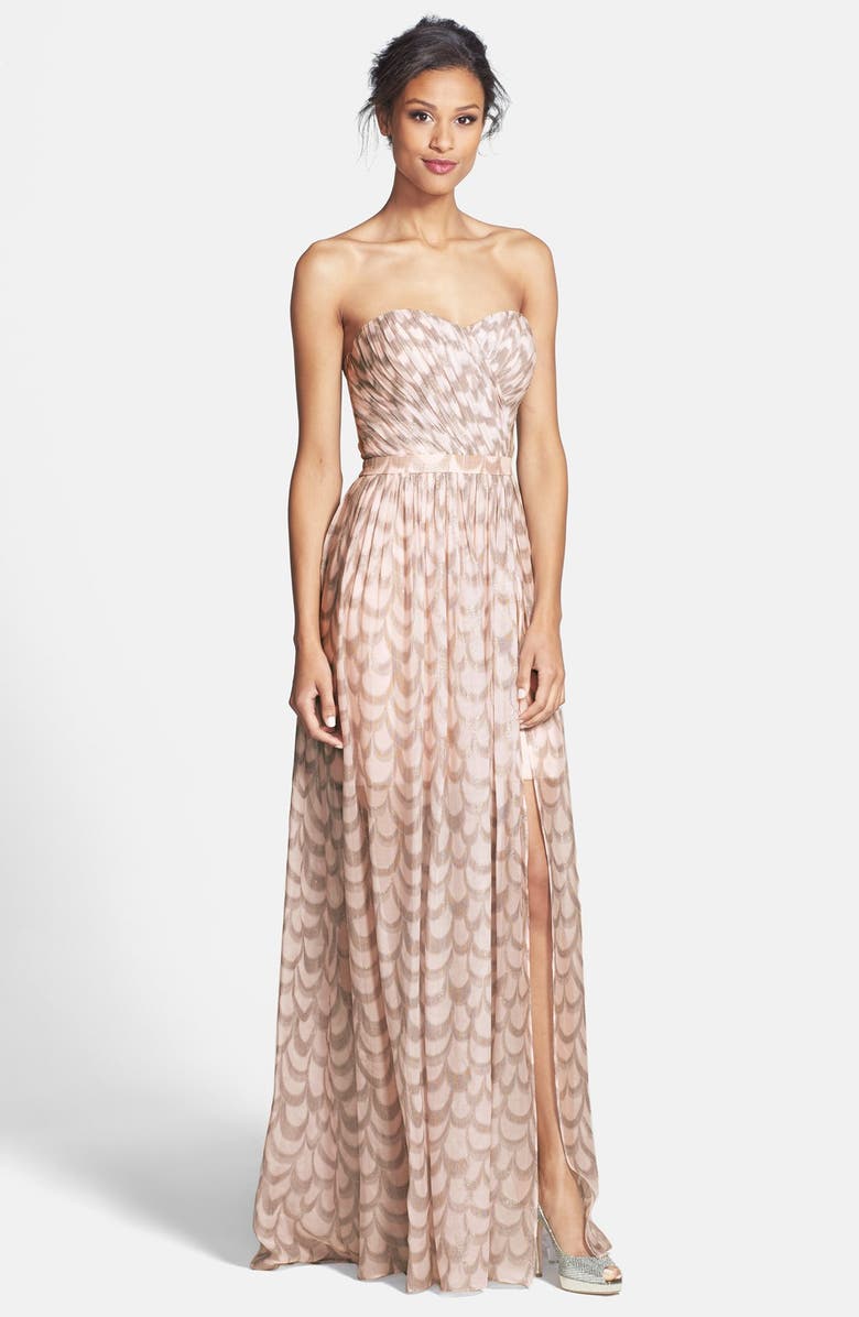 ERIN erin fetherston 'Chloe' Foiled Chiffon Gown, Main, color, 