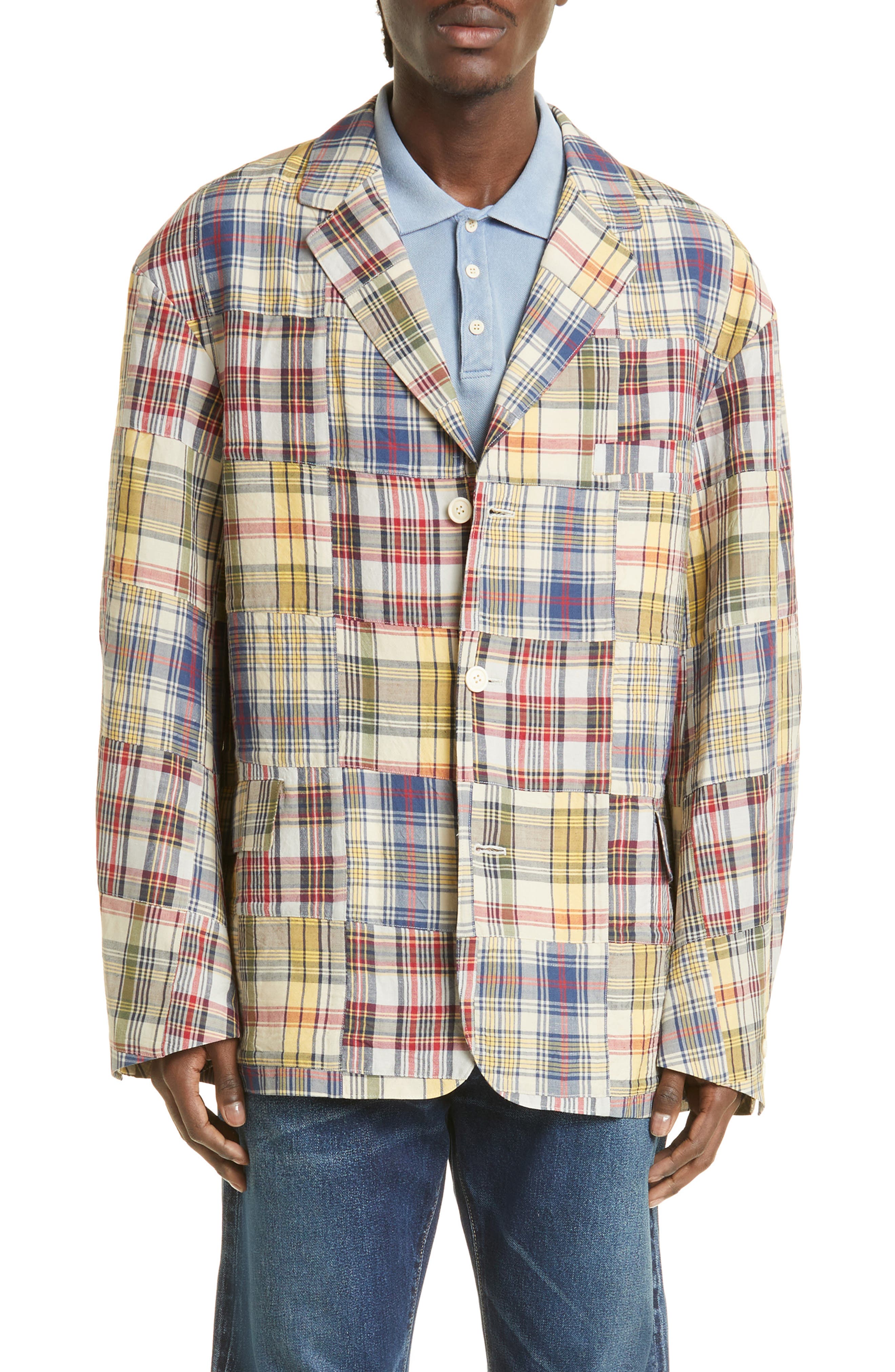 patchwork madras sport coat