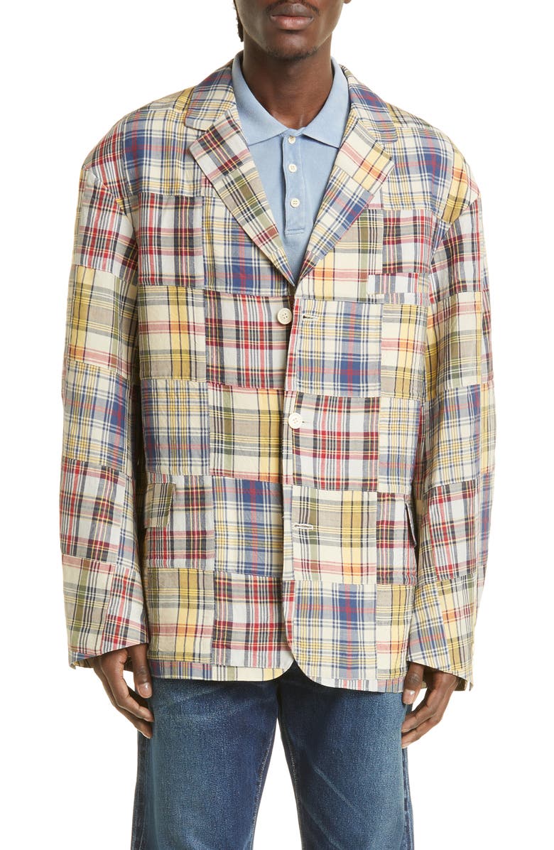 VISVIM Yardbird Patchwork Madras Plaid Sport Coat, Main, color, 