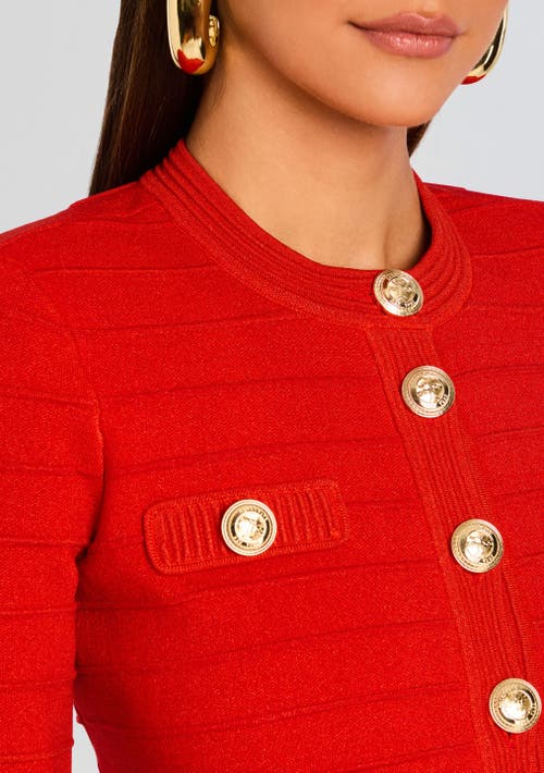 Retroféte Retrofête Penni Knit Jacket In Metallic Geranium