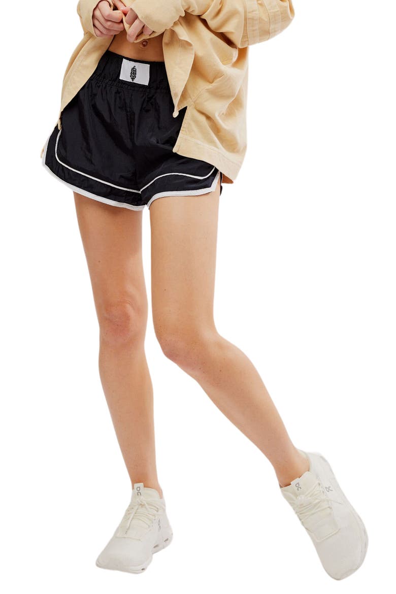 FP Movement Varsity Blues Water Resistant Athletic Shorts, Main, color, BLACK COMBO