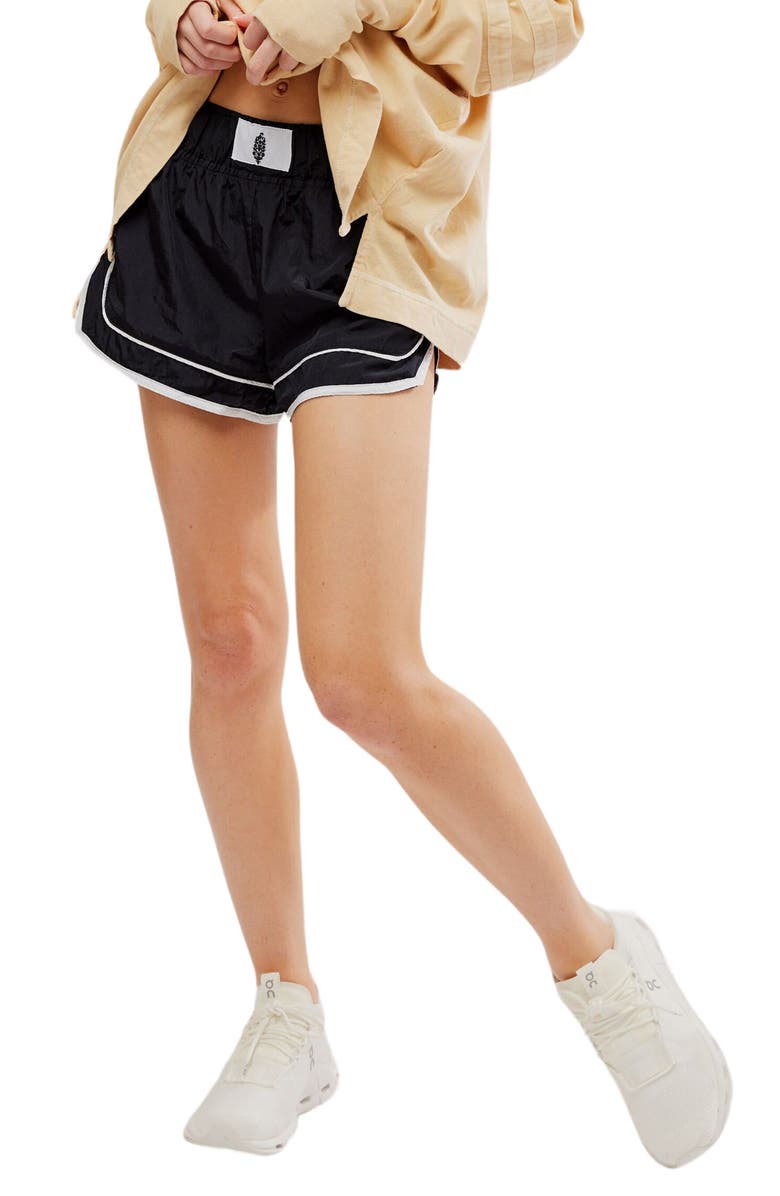 Free People FP Movement Varsity Blues Water Resistant Athletic Shorts, Main, color, Black Combo
