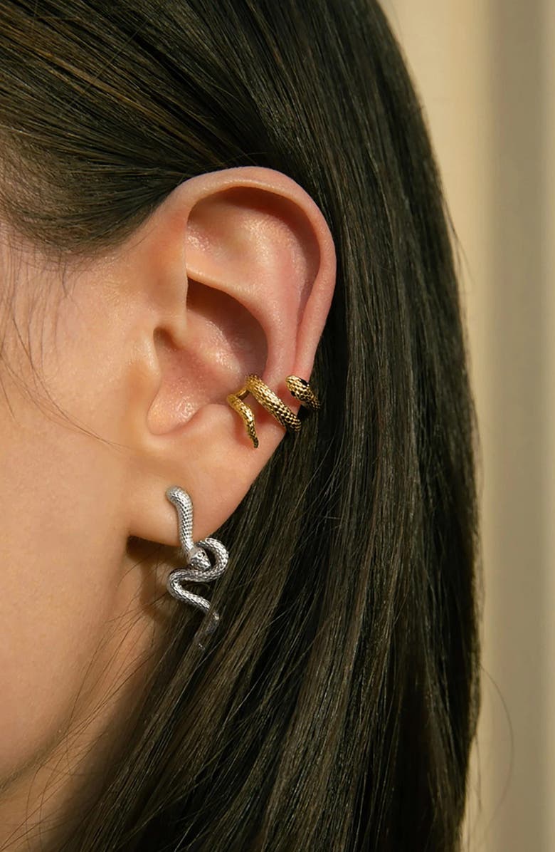 Awe Inspired Serpents Embrace Ear Cuff, Alternate, color, 14K Gold Vermeil
