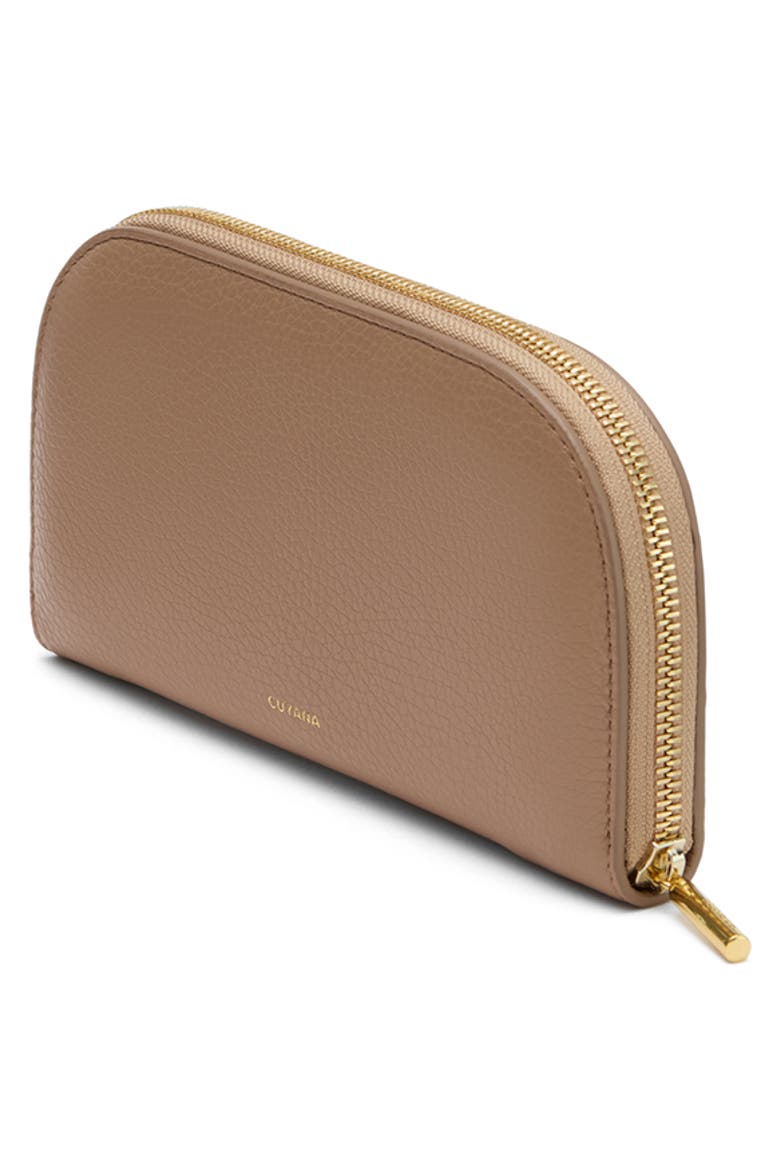 Curved Leather Wallet, Alternate, color, CAPPUCCINO