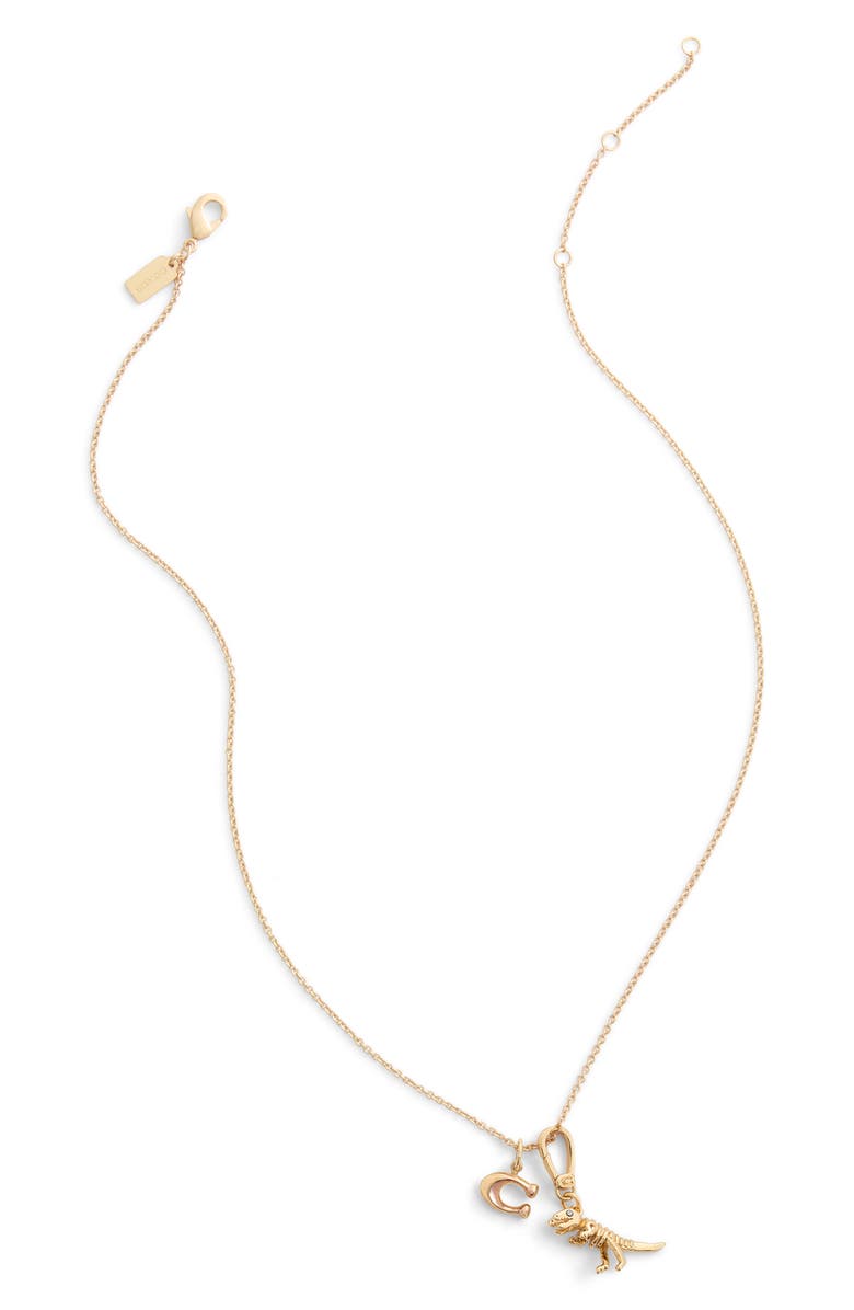 COACH Rexy Skeleton Charm, Alternate, color, Shiny Gold