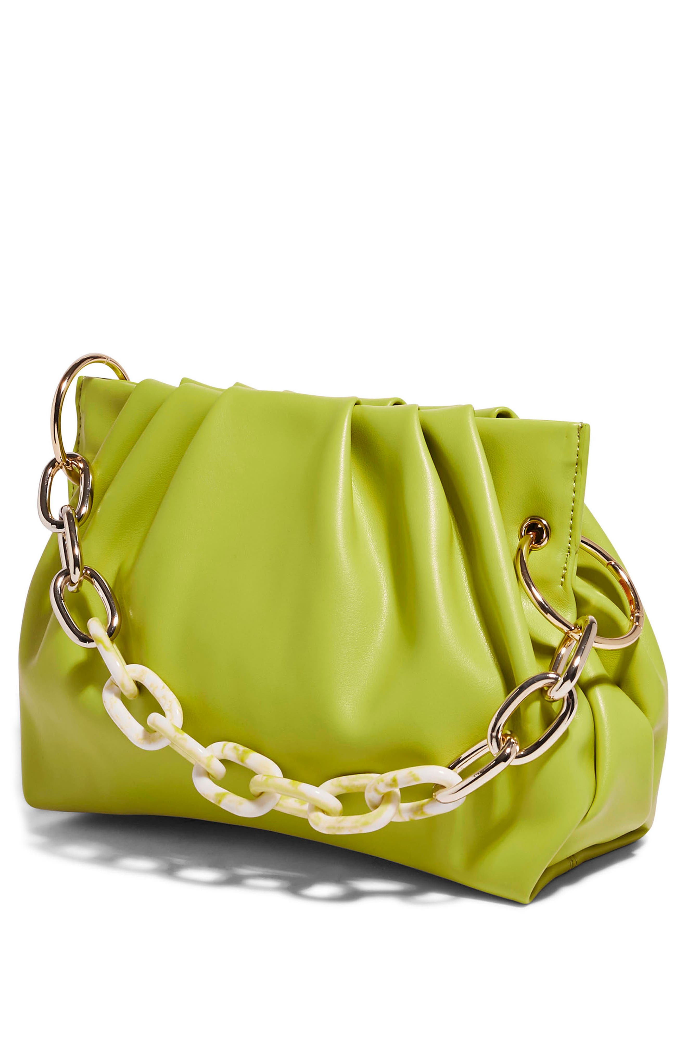 Chill Vegan Leather Frame Clutch, Alternate, color, CELERY