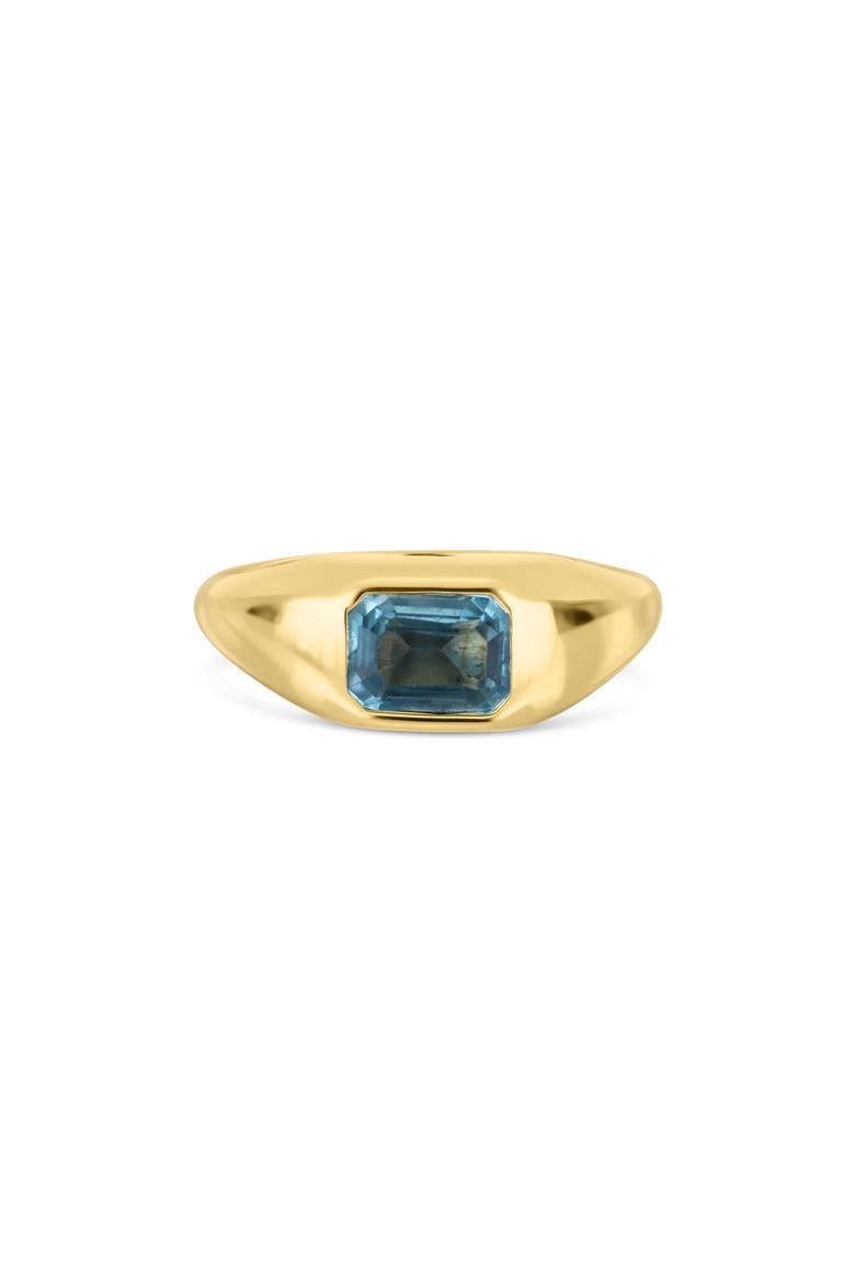 14K Yellow Gold London Blue Topaz Signet Ring, Alternate, color, 14KY