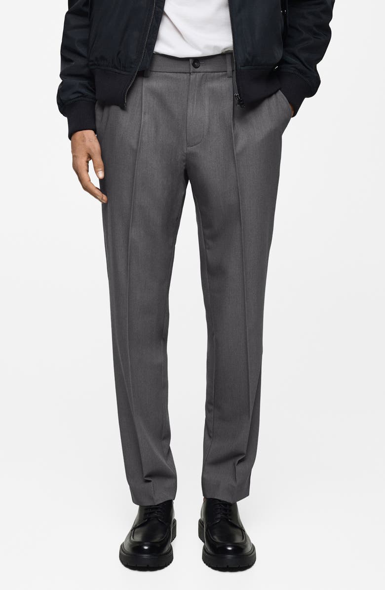 MANGO Regular Fit Pleated Flowy Pants, Main, color, 