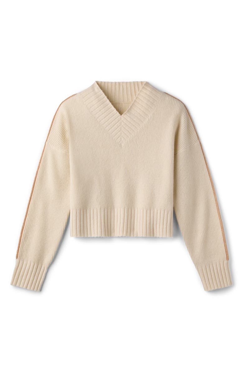 Rhone Westside V-Neck Sweater, Alternate, color, Sand Stone