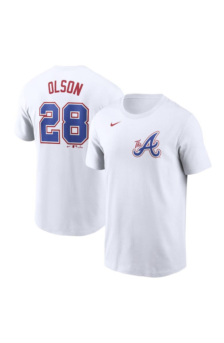 Nike Men's Nike Matt Olson White Atlanta Braves City Connect Fuse Name & Number T-Shirt, Main, color, 
