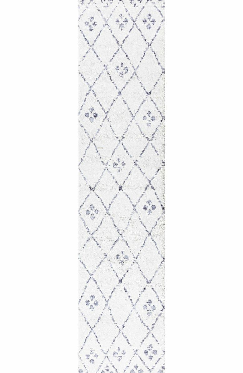 JONATHAN Y Izil Moroccan Geometric Diamond Area Rug, Alternate, color, Ivory/Light Gray