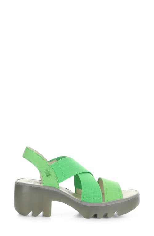 Fly London Taji Platform Slingback Sandal In Green