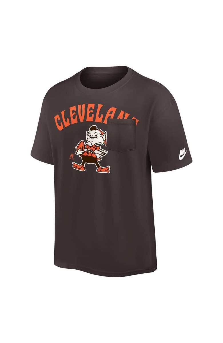 Nike Men's Nike Brown Cleveland Browns Rewind Heavy Max90 Pocket T-Shirt, Alternate, color, Brown