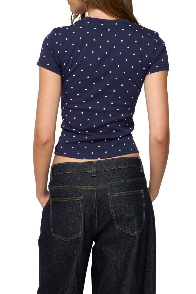 Lorenzo Polka Dot Crop T-Shirt, Alternate, color, NAVY