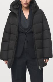 MANGO Water Repellent Hooded Puffer Coat