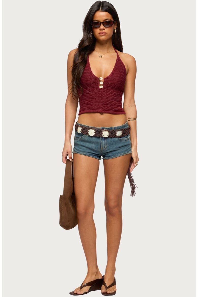 Backless Coastal Charm Neck Top, Alternate, color, MAROON
