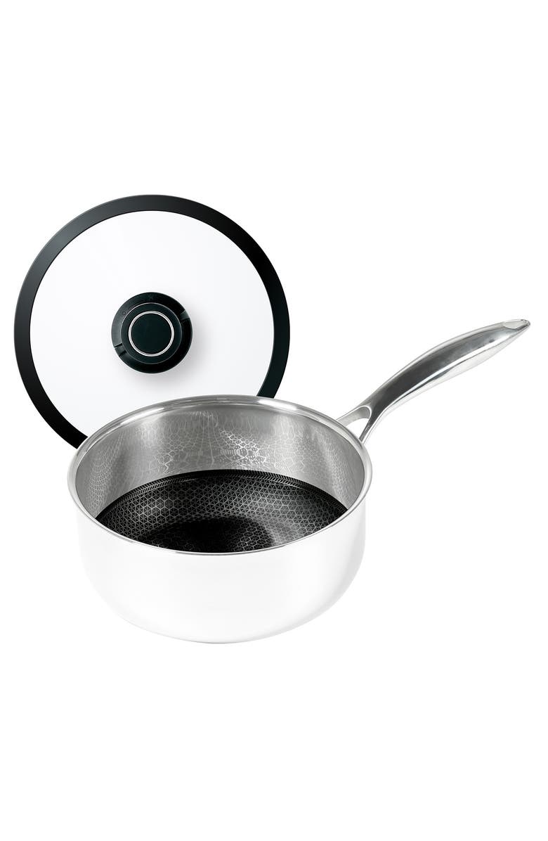 FRIELING Black Cube Hybrid Quick Release 2.5 Quart Saucepan, 8-Inch, Main, color, Silver