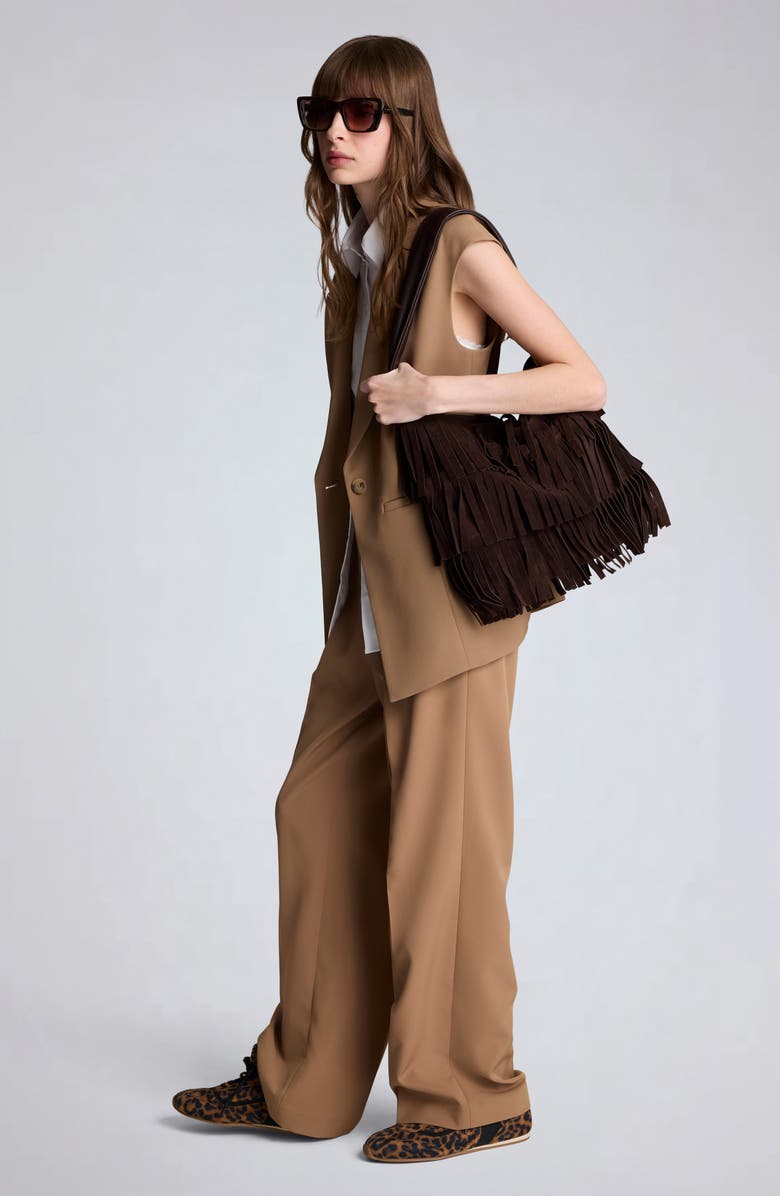 Kenneth Cole Pleated Mid Rise Wide Leg Pants, Alternate, color, 