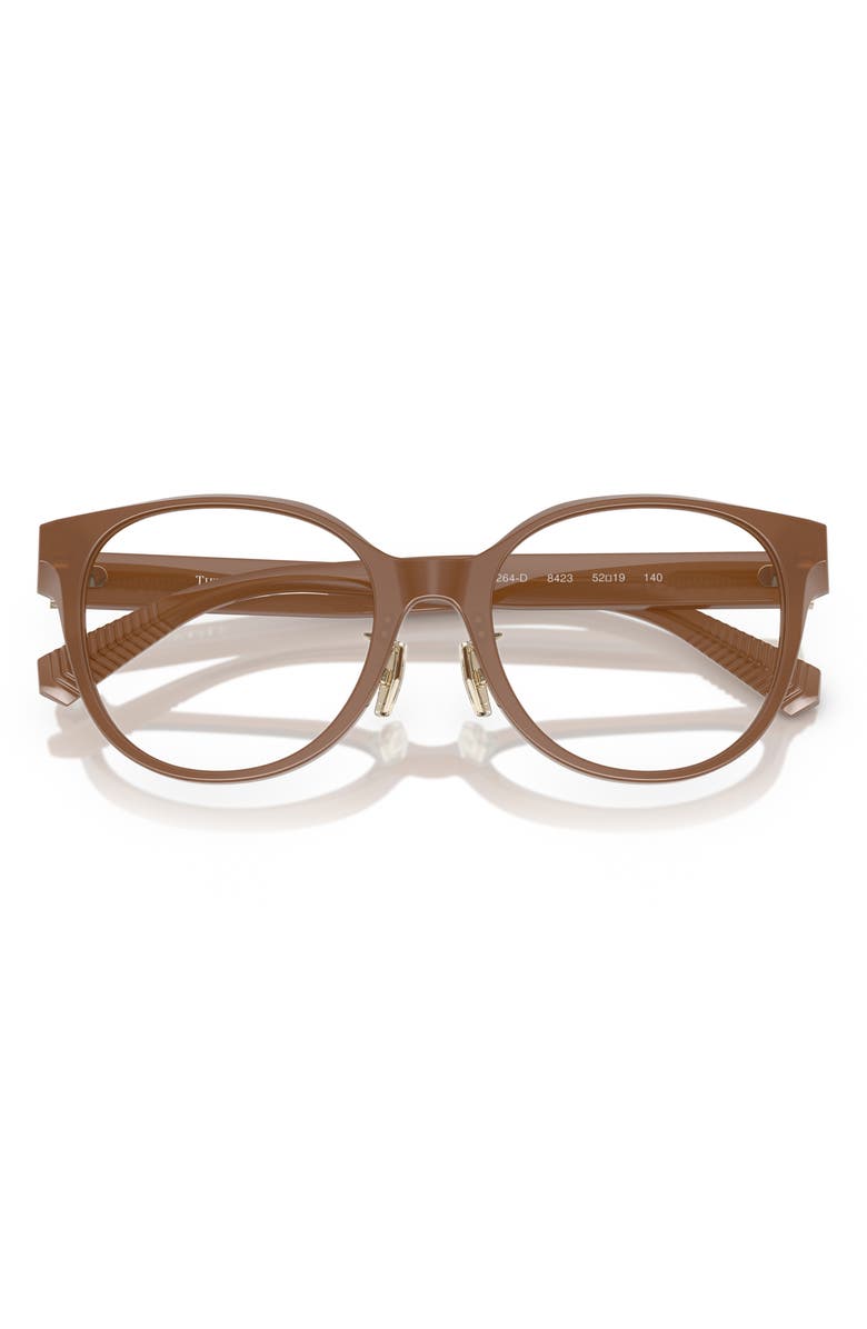 Tiffany & Co. 52mm Round Optical Glasses, Alternate, color, Opal Brown