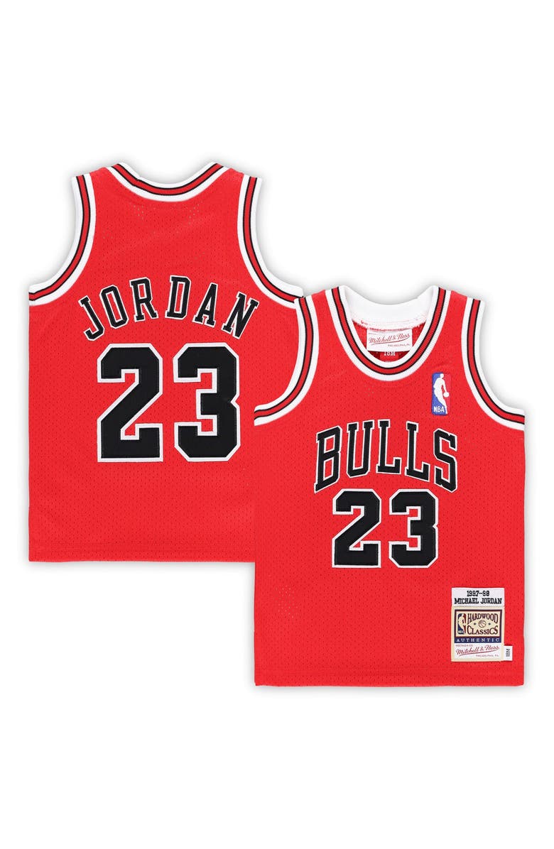 Mitchell & Ness Infant Mitchell & Ness Michael Jordan Red Chicago Bulls 1985/86 Hardwood Classics Authentic Jersey, Main, color, Red