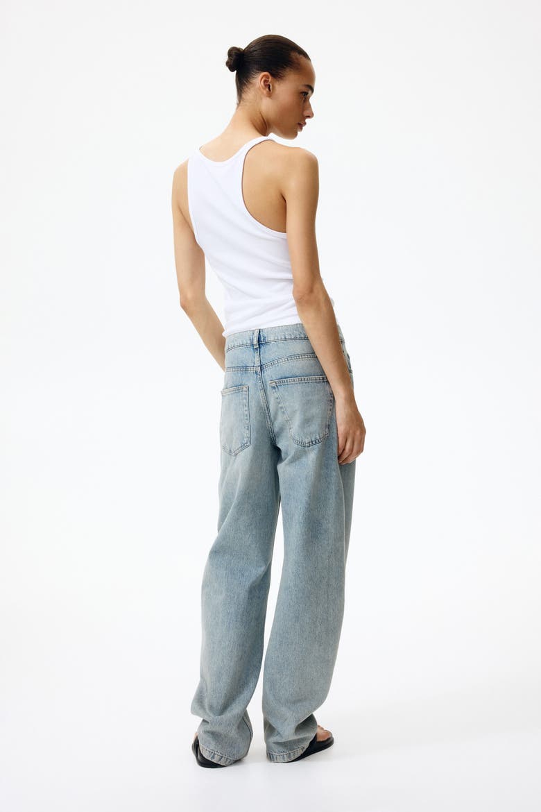 Barrel Regular Waist Jeans, Alternate, color, Light denim blue