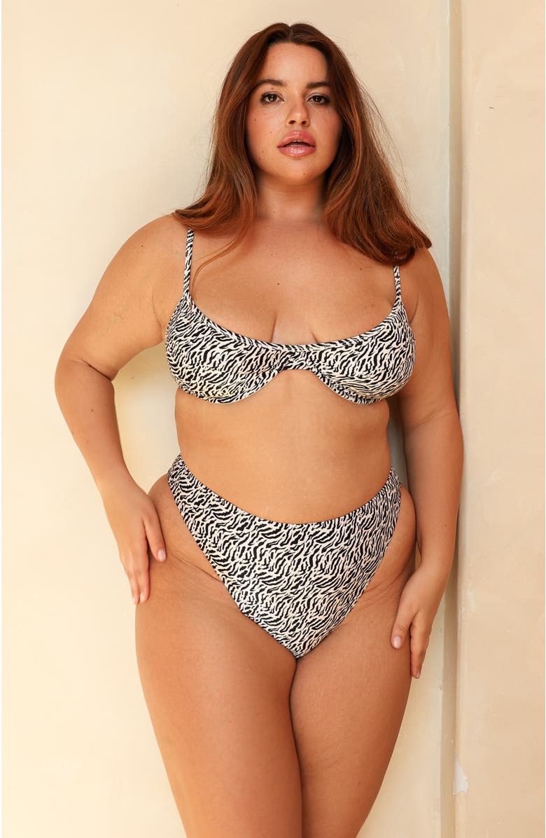 Dippin Daisys Seashore High Waist Cheeky Bikini Bottom, Alternate, color, Wild Child