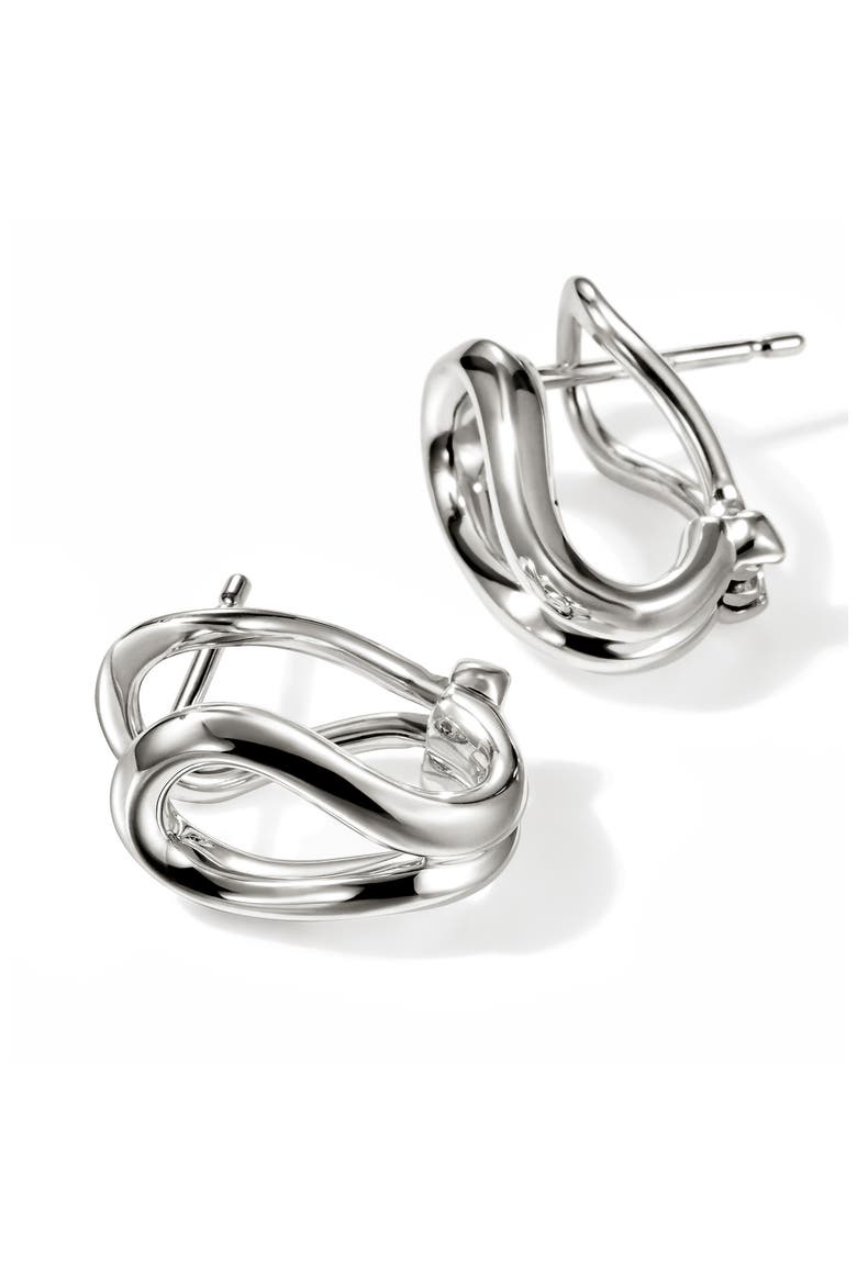 Surf Sterling Silver Hoop Earrings, Alternate, color, SILVER